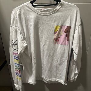 Pull&Bear x Sex Education White Long Sleeve Tee
